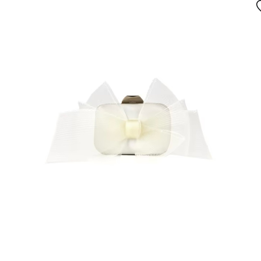 Jimmy Choo White Clutch with Bow Accent